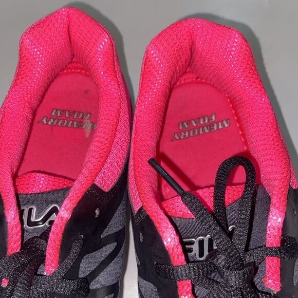 Fila Memory Foam Running Black and Pink Athletic Shoes with Breathable Mesh Sz11 - Picture 4 of 11